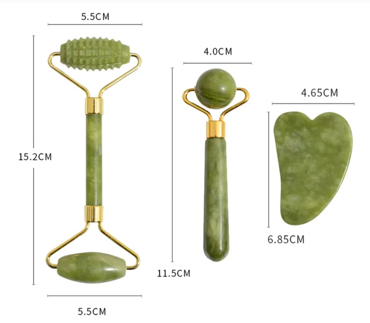 Set de Massage Visage en Jade 3-en-1