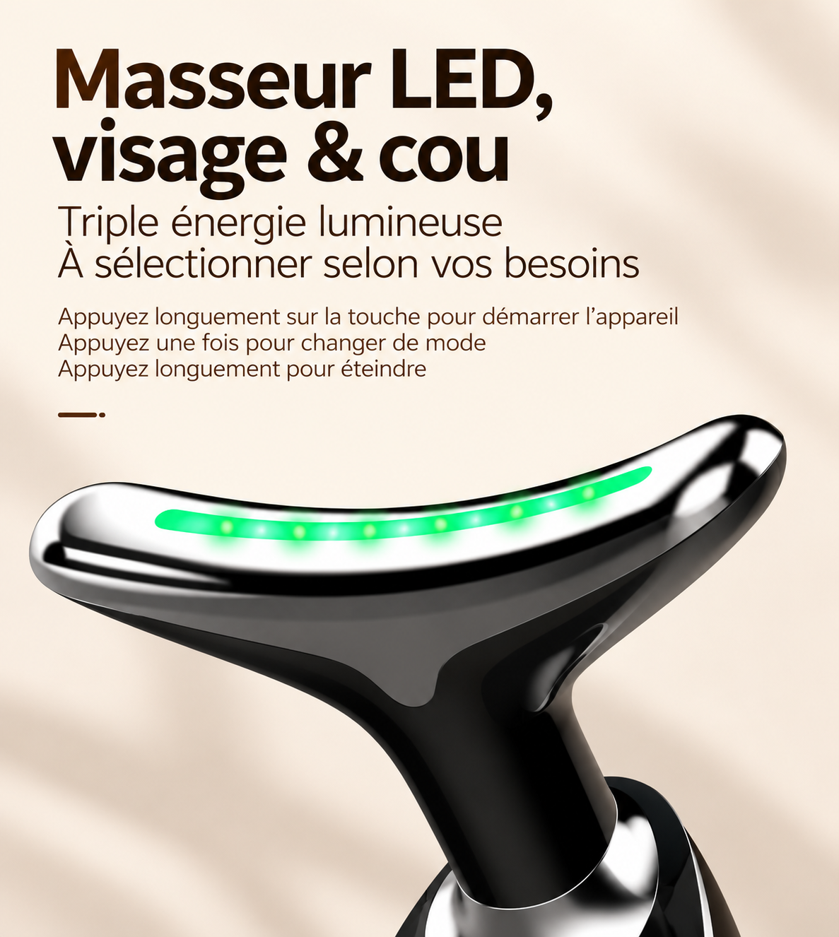 Masseur LED visage et cou